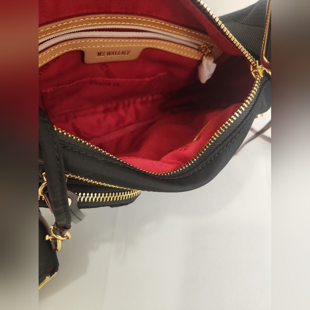 MZ Wallace - Elegant Black Shoulder Bag/Crossbody Bag with Wallet - Picture 10 of 16